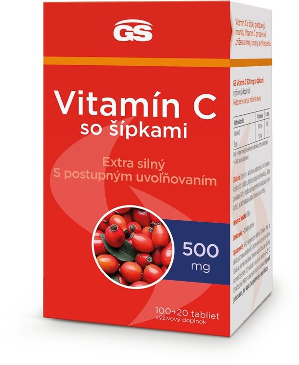 GS Vitamín C 500 so šípkami, 100 + 20 tabliet
