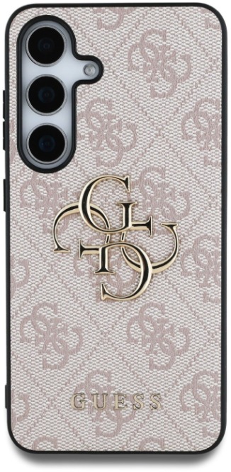 Guess PU 4G Metal Logo Zadný Kryt pre Samsung Galaxy S25 Pink