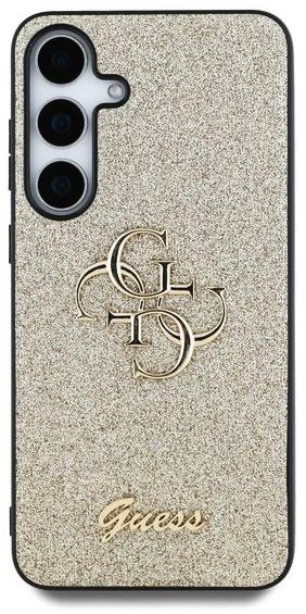 Guess PU Fixed Glitter 4G Metal Logo Zadný Kryt pre Samsung Galaxy S25+ Gold