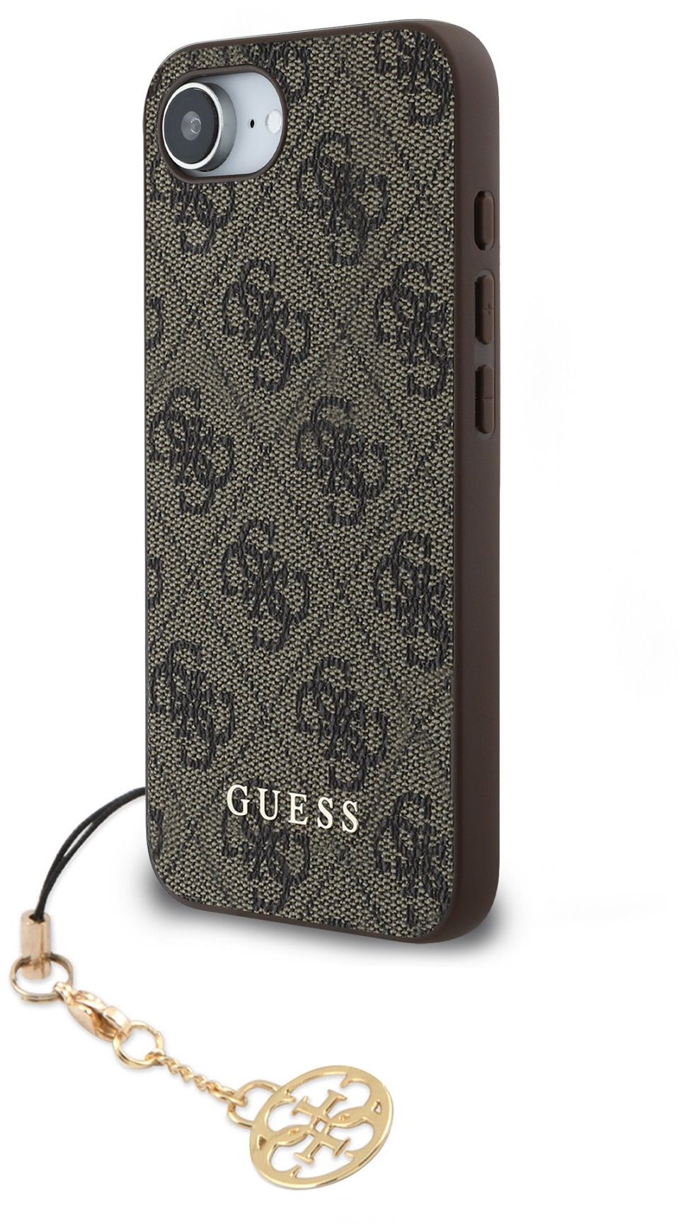 Guess 4G Charm Zadný Kryt pre iPhone 16e/17e Tone on Tone Brown
