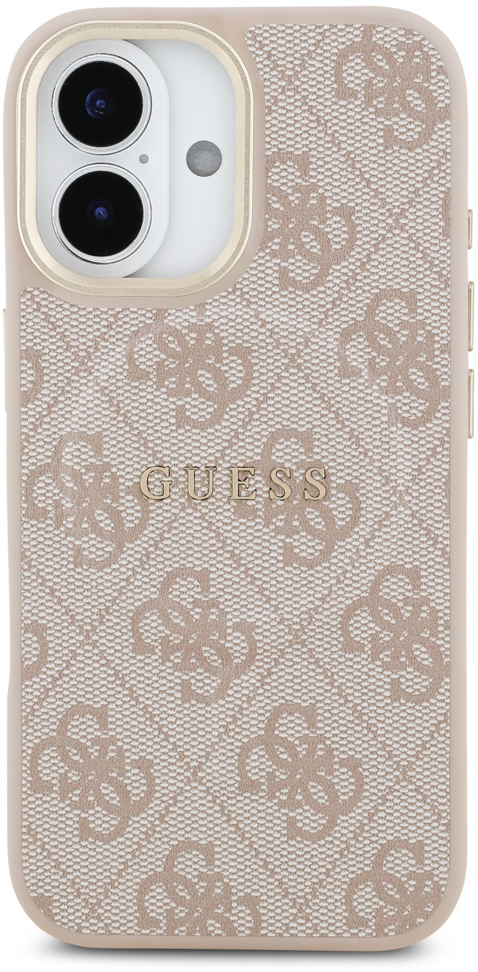 Guess PU Leather 4G Gold Frame MagSafe Zadný Kryt pre iPhone 17 Pink