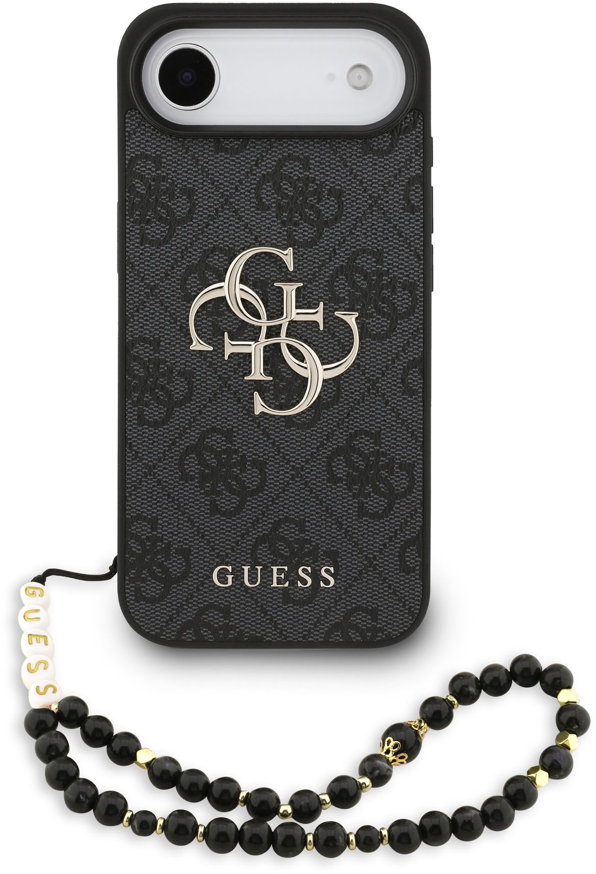 Guess PU 4G Metal Logo Strap Zadný Kryt pre iPhone Air Black