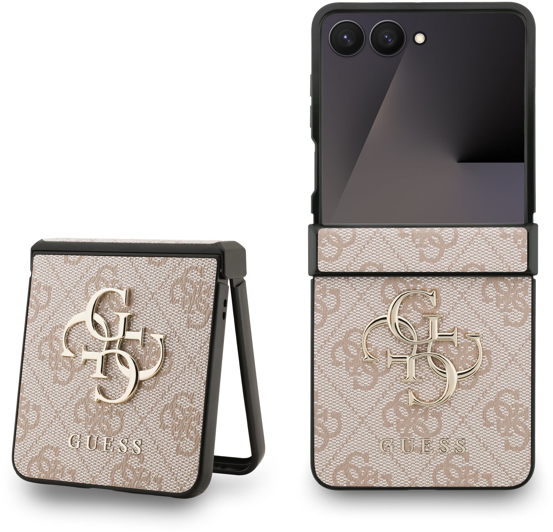 Guess PU 4G Metal Logo Zadný Kryt pre Samsung Galaxy Z Flip 7 Pink