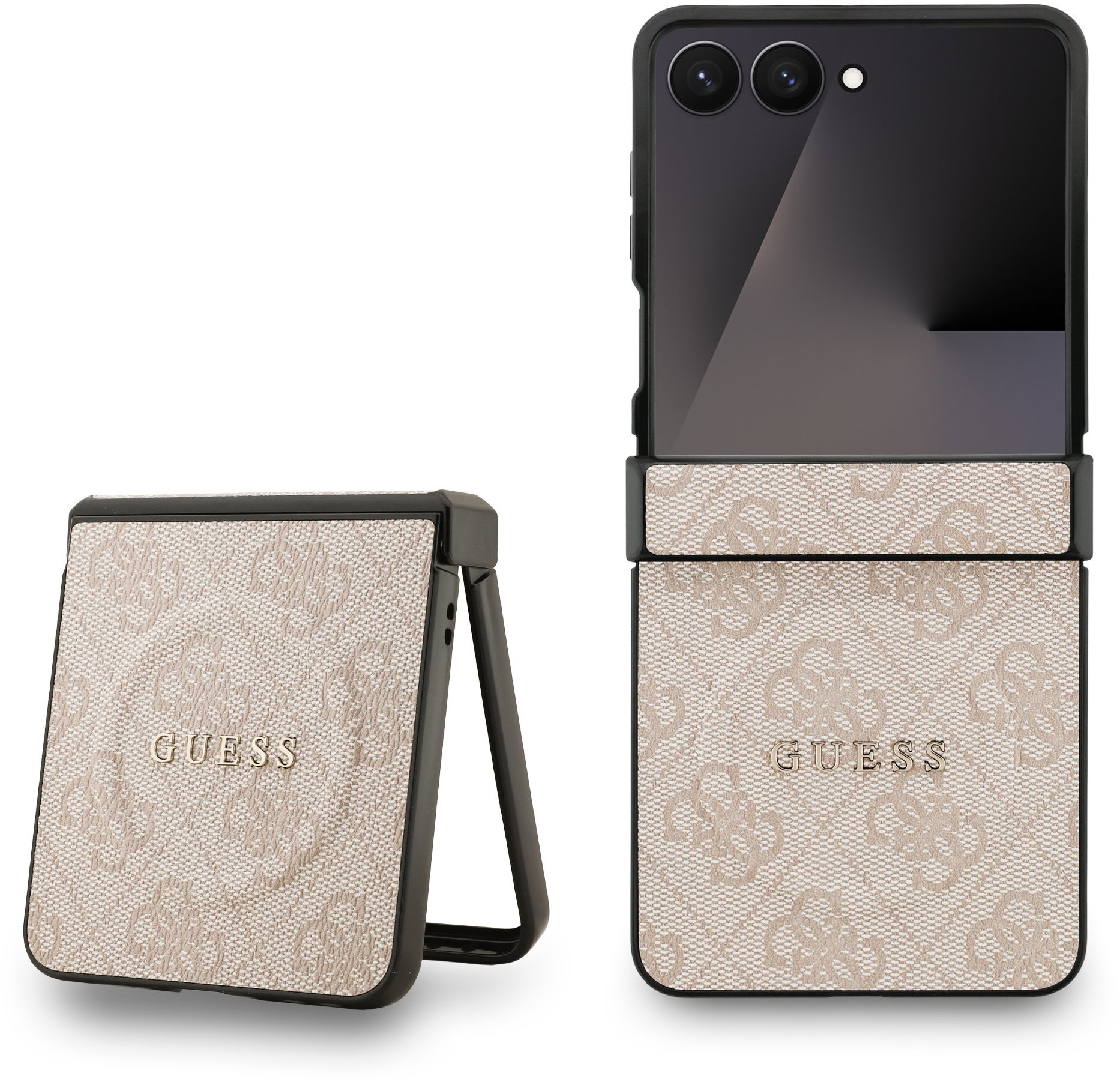 Guess PU Leather 4G Colored Ring Magnetic Zadný Kryt pre Samsung Galaxy Z Flip 7 Pink