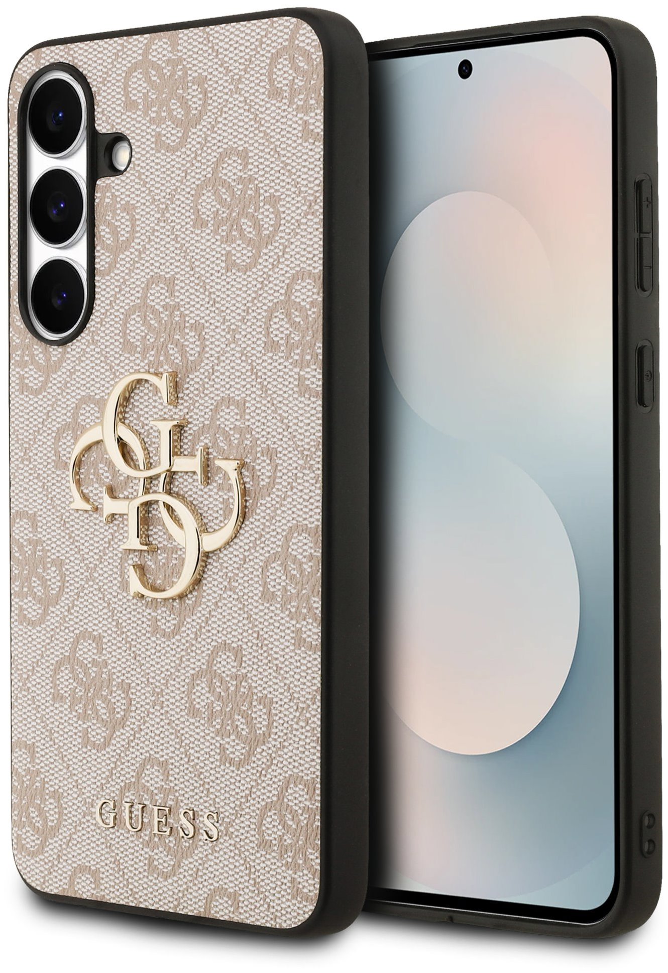Guess PU 4G Metal Logo Zadný Kryt na Samsung Galaxy S25 FE Pink