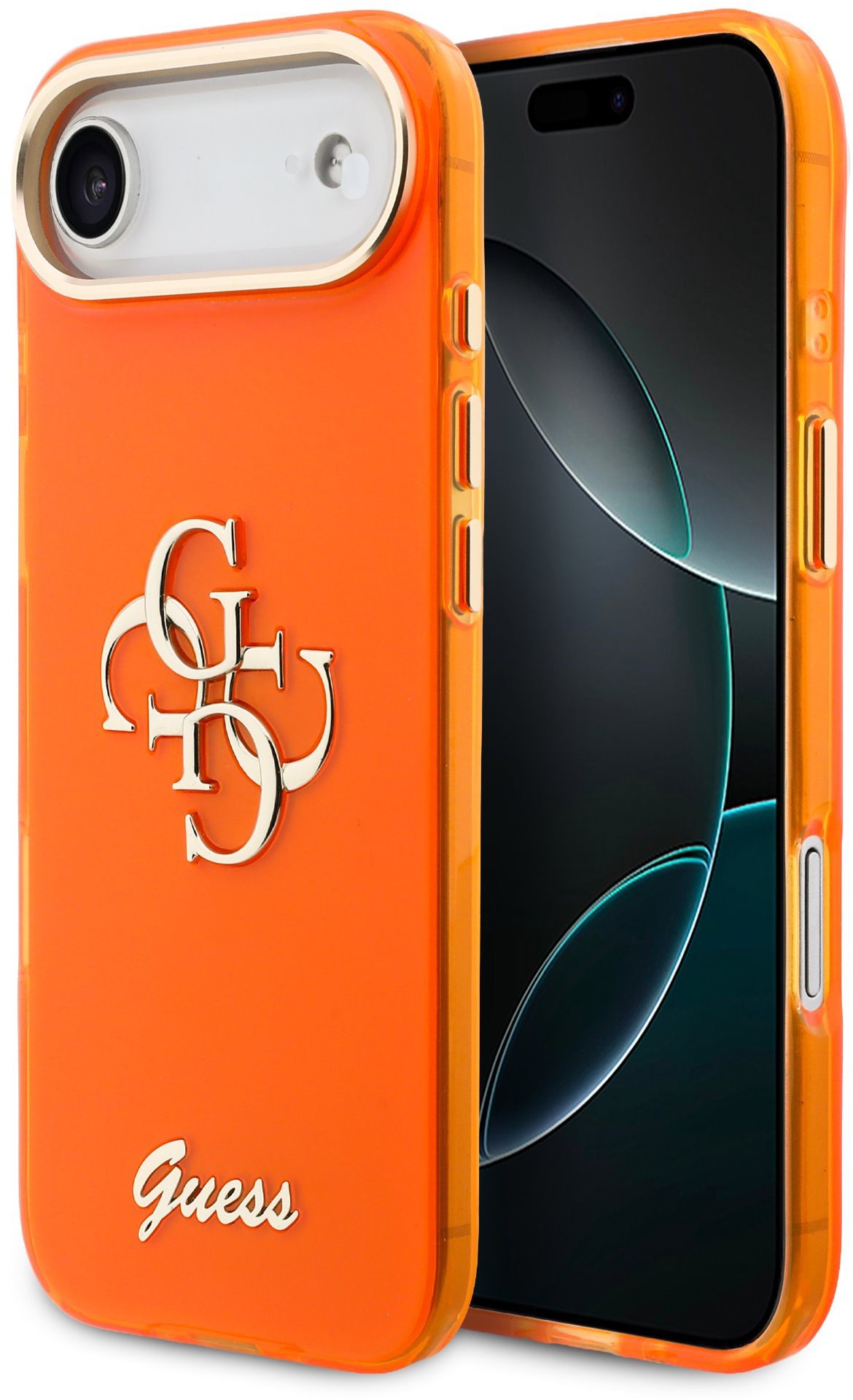 Guess IML 4G Script Metal Logo Zadný Kryt pre iPhone Air Orange