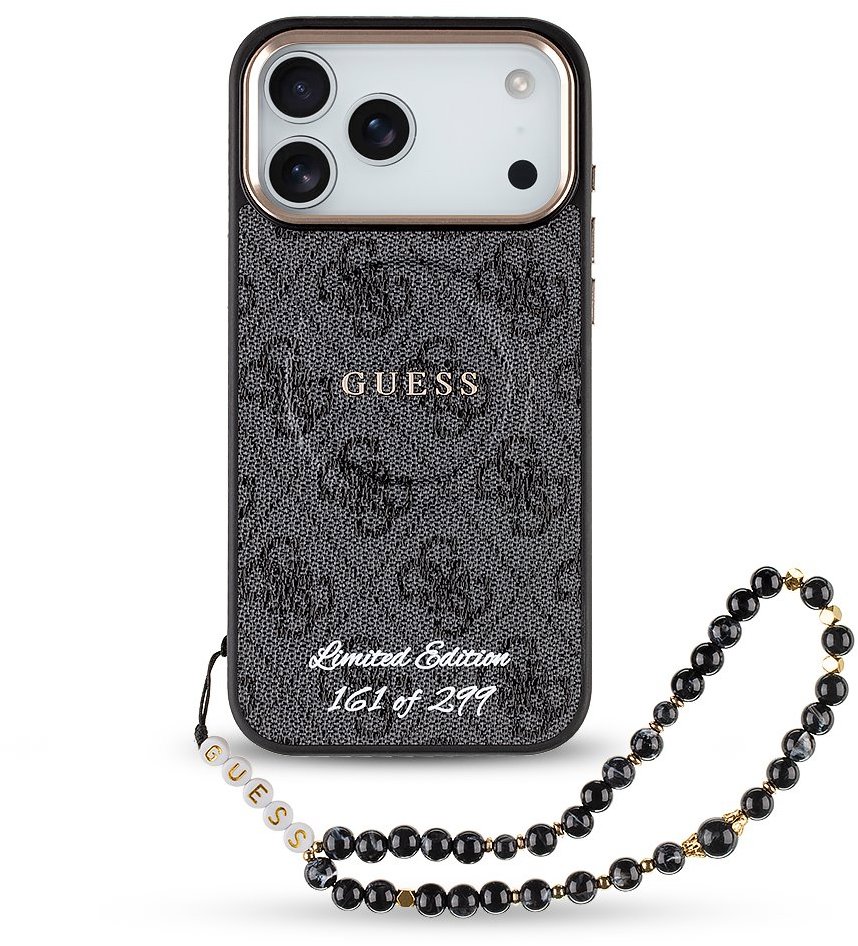 Guess PU 4G MagSafe Strap Limited Edition 299 Zadný Kryt pre iPhone 17 Pro Max Black