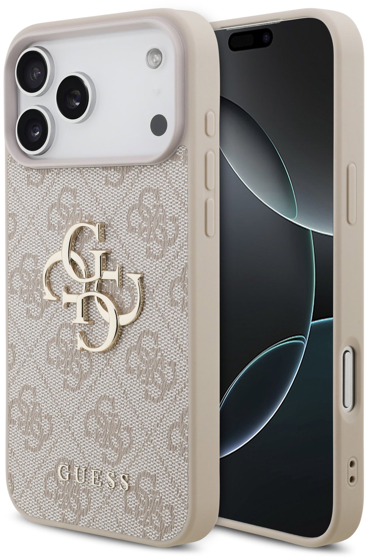 Guess PU 4G Metal Logo Zadný Kryt pre iPhone 17 Pro Max Pink