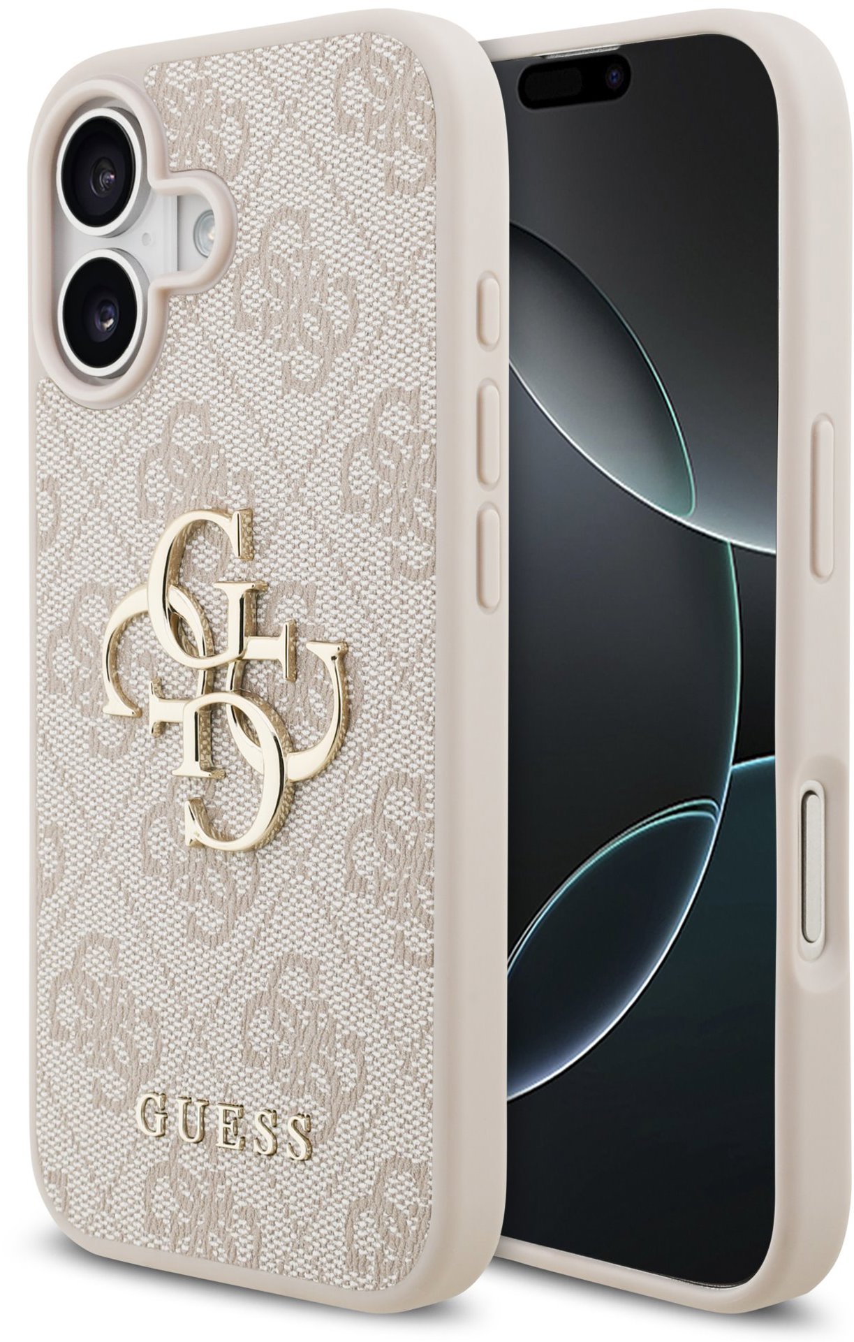 Guess PU 4G Metal Logo Zadný Kryt pre iPhone 17 Pink