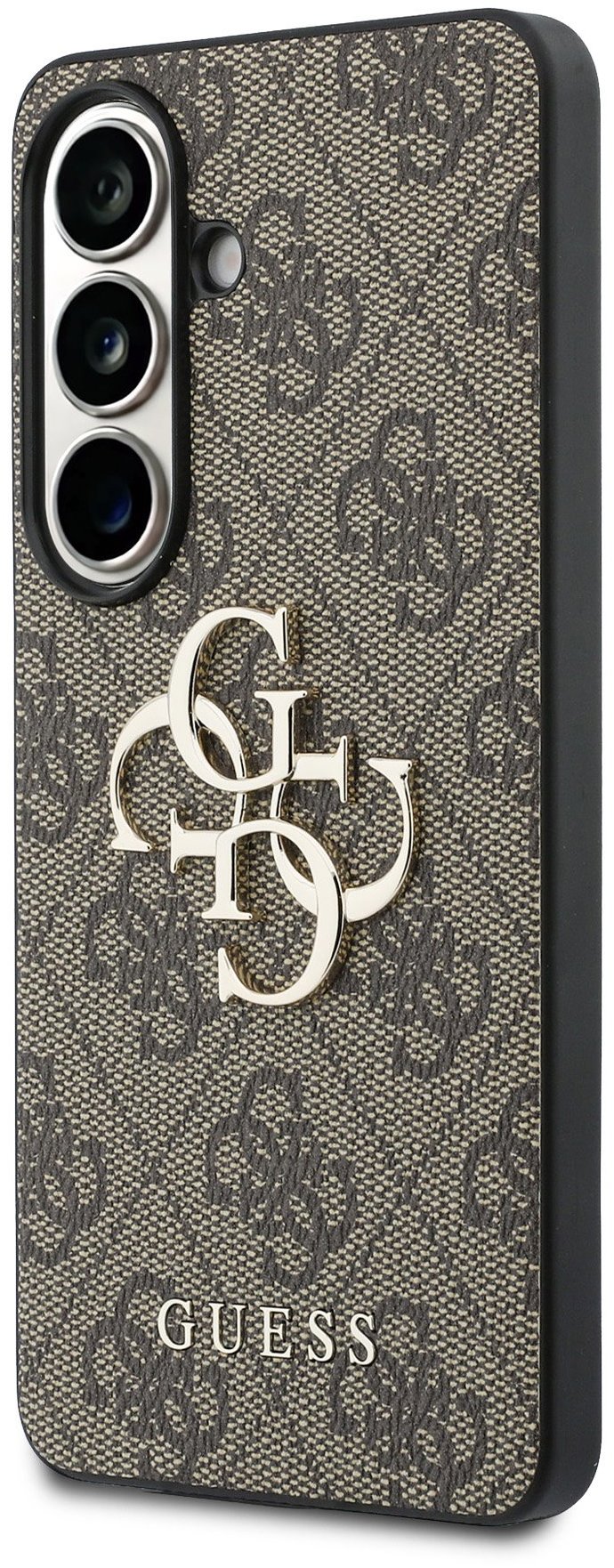 Guess PU 4G Metal Logo Zadný Kryt na Samsung Galaxy S26 Brown