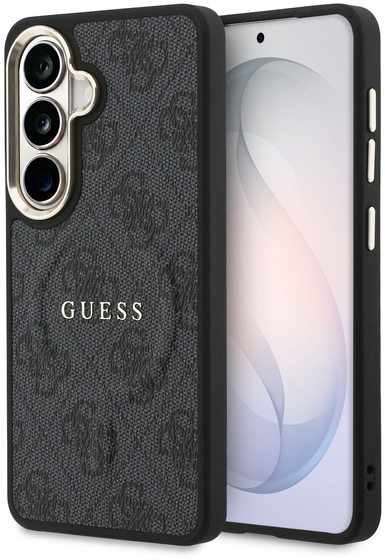 Guess PU Leather 4G Gold Frame Magnetic Zadný Kryt na Samsung Galaxy S26 Black
