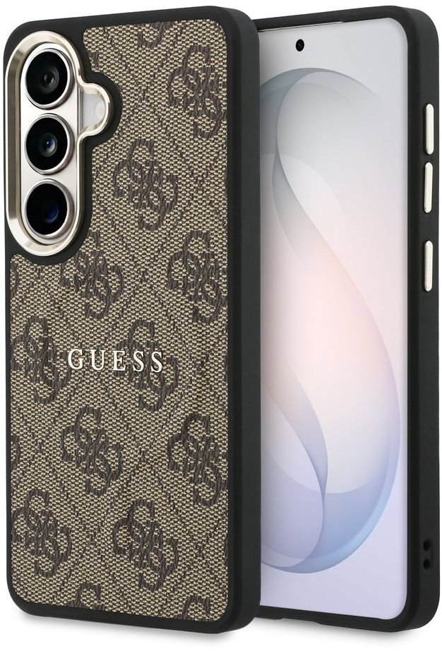 Guess PU Leather 4G Gold Frame Magnetic Zadný Kryt na Samsung Galaxy S26 Brown