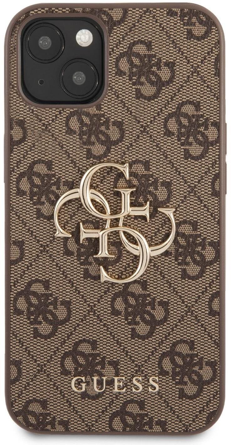 Guess PU 4G Metal Logo Zadný kryt na Apple iPhone 13 Brown