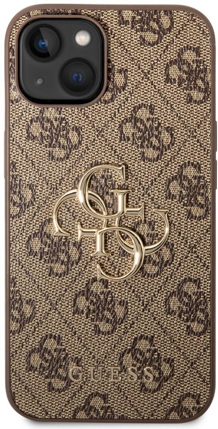 Guess PU 4G Metal Logo Zadný Kryt pre iPhone 14 Brown