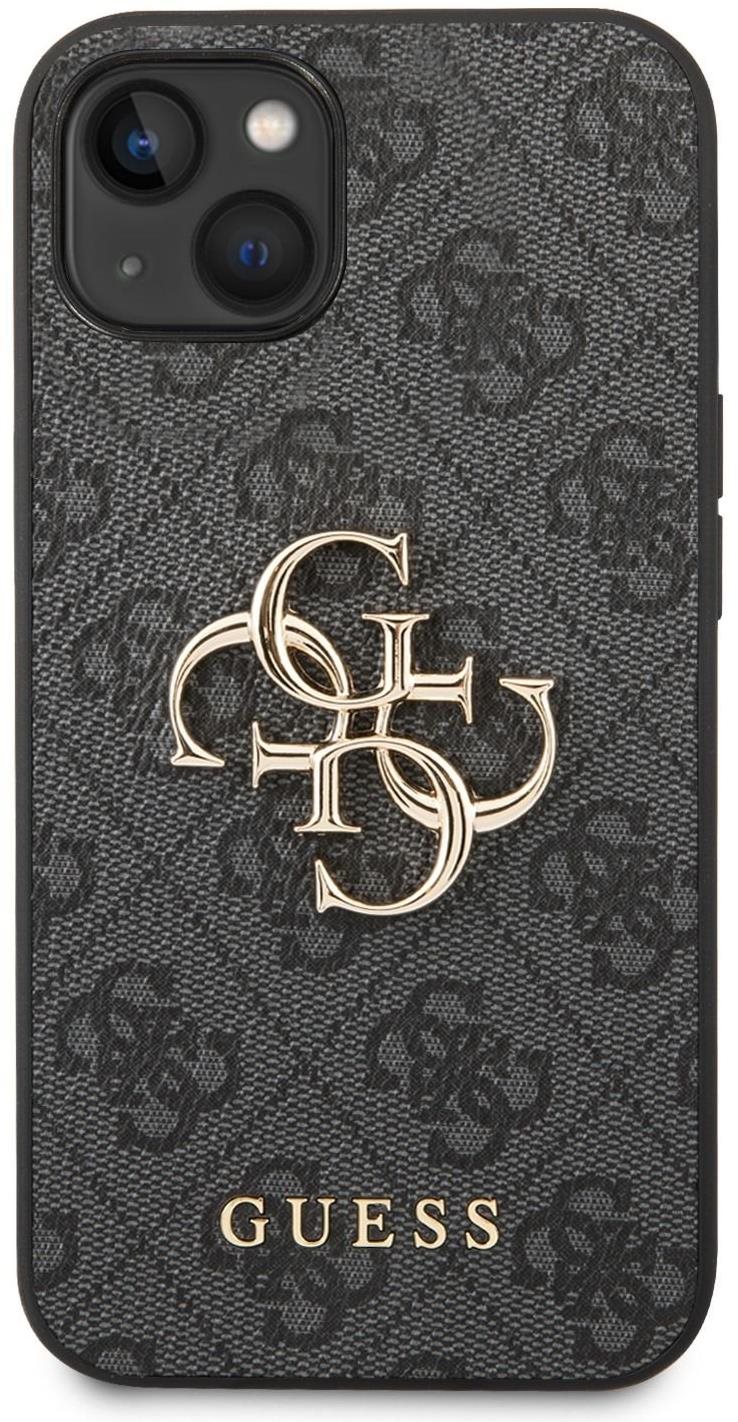 Guess PU 4G Metal Logo Zadný Kryt pre iPhone 14 Grey