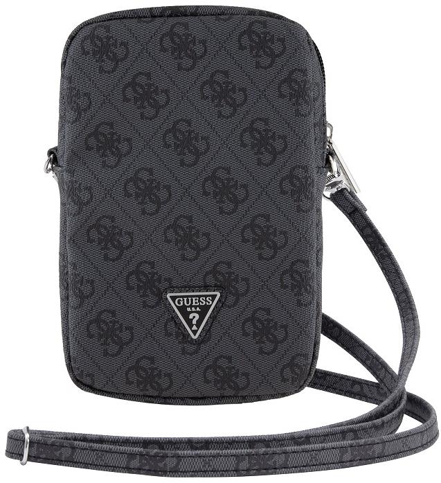 Guess PU 4G Triangle Logo Taška na Telefón so Zipsom Black