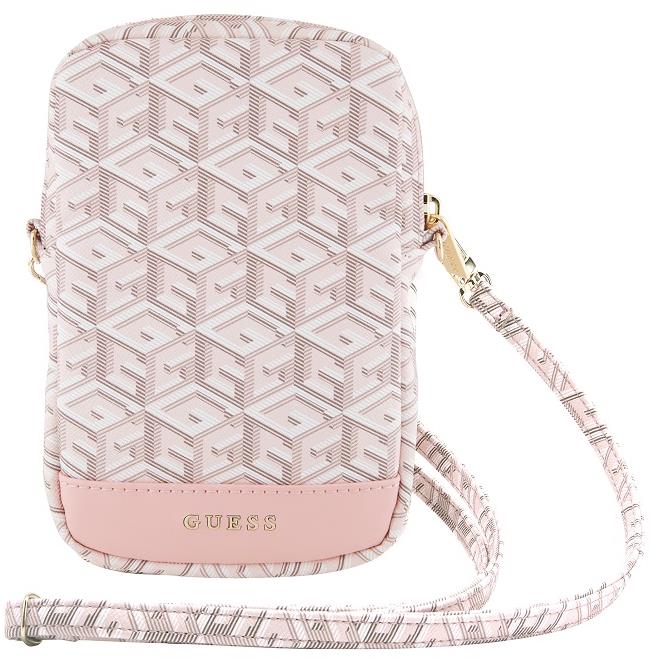 Guess PU G Cube Taška na Telefón so Zipsom Pink