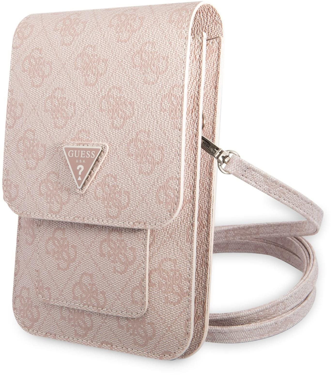 Guess PU 4G Triangle Logo Phone Bag Pink