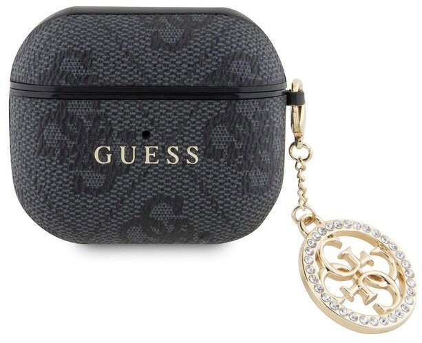 Guess 4G Script PC/PU Charm Puzdro na AirPods 3 Black