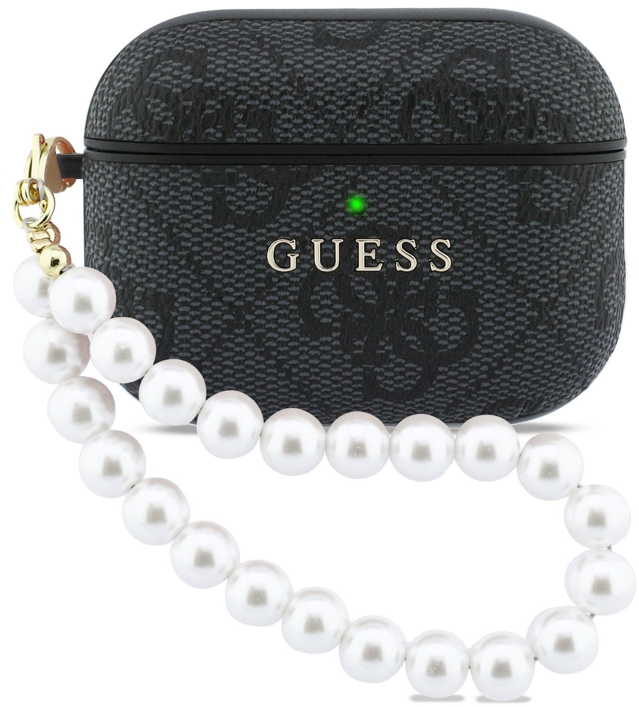 Guess PU 4G Classic Logo Pearl Strap Puzdro pre AirPods Pro 3 Black