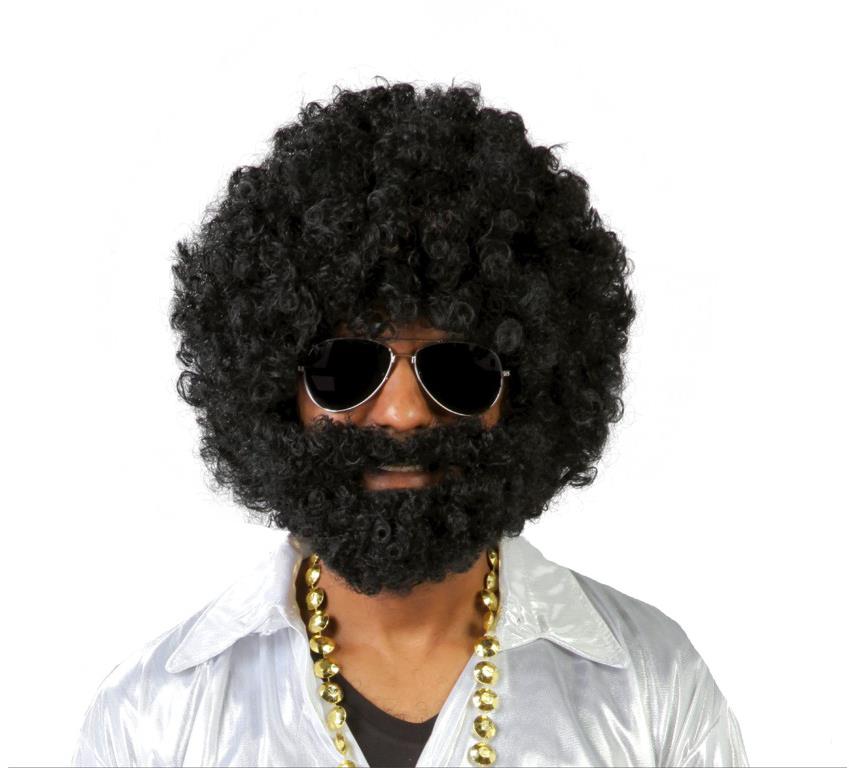 GUIRCA Afro parochňa s čiernymi fúzmi
