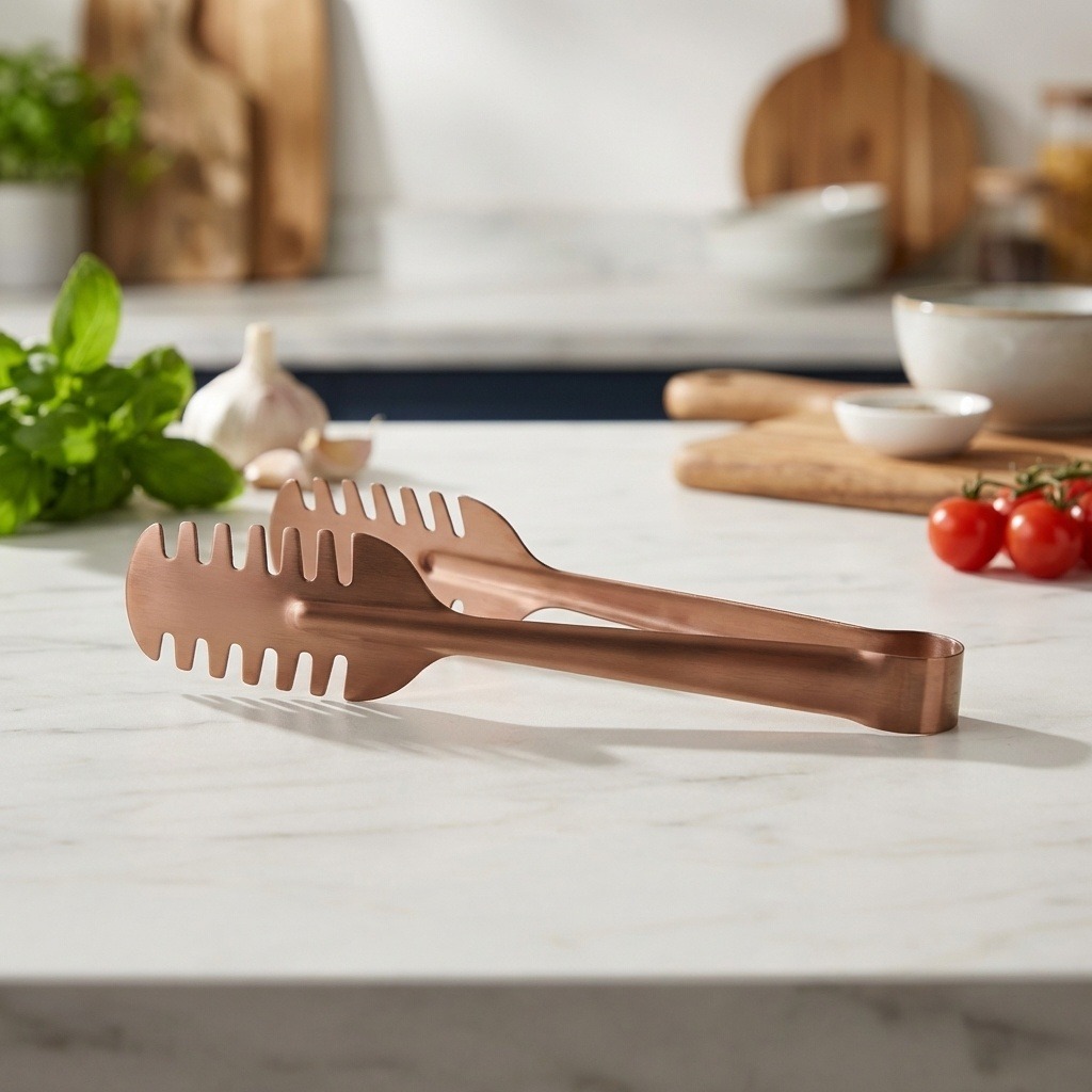 Gastro Kliešte na špagety nerezové 24 cm medené