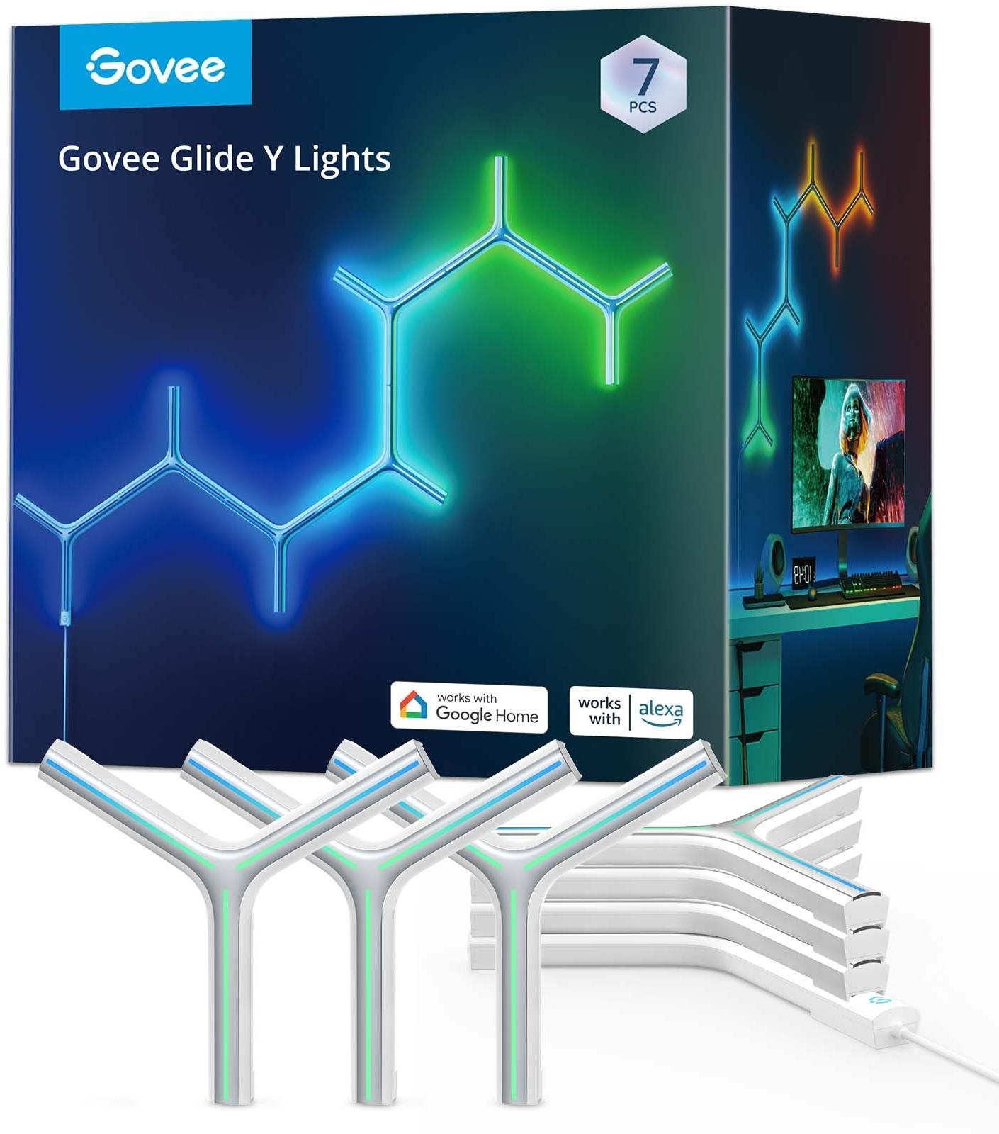 Govee LED RGBIC Y Shape Light Panel, 7 ks