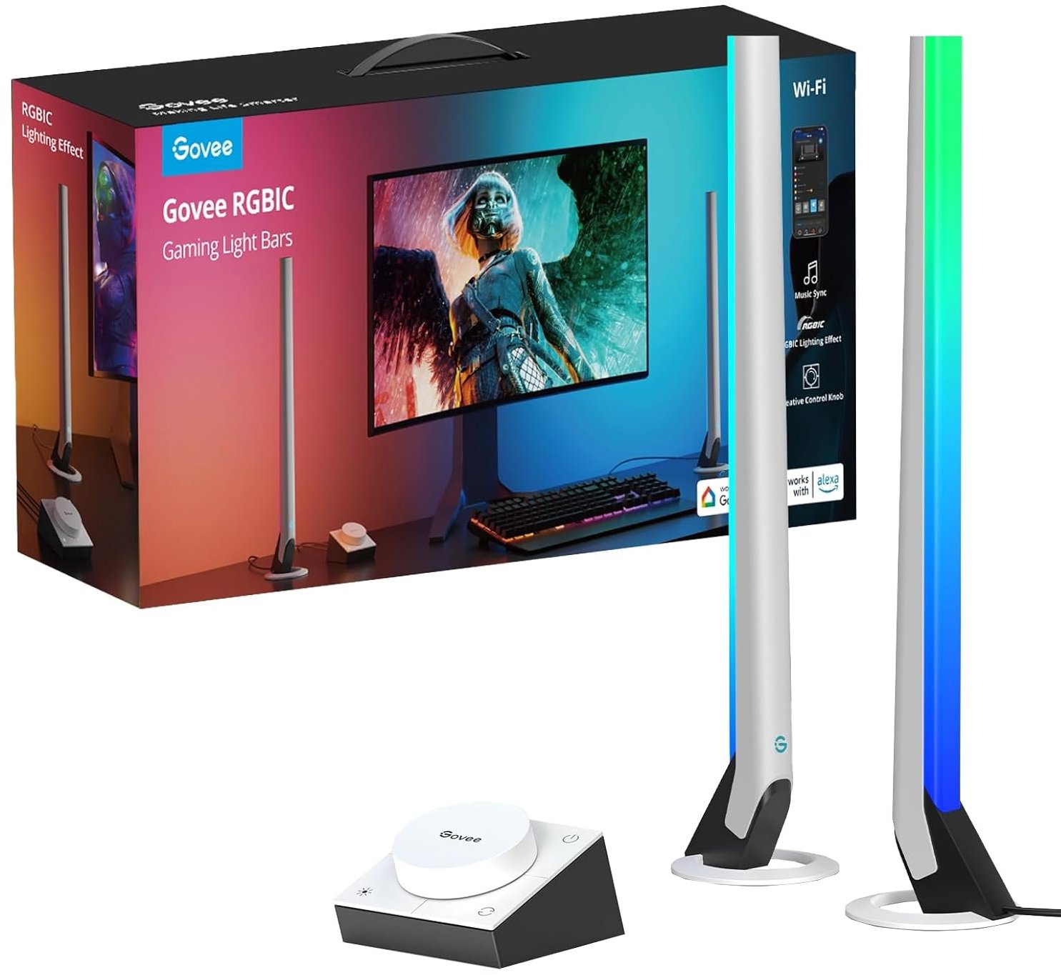 Govee Smart Gaming WiFi LED Panely + Smart Dual ovládač White