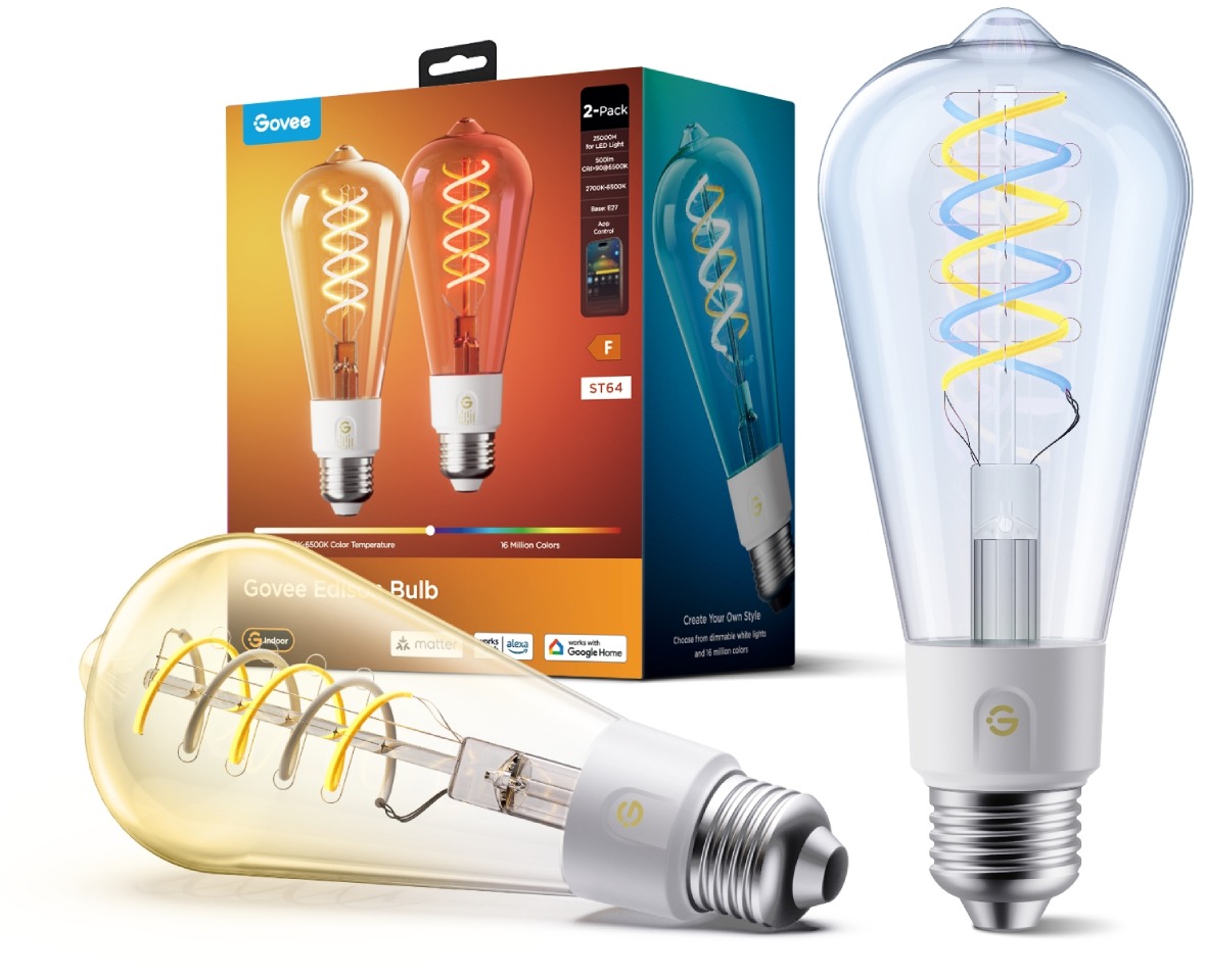 Govee Smart Žiarovka ST64 RGBWW 5 – 40 W 500 lm E27 Long Life, Matter (2 ks)