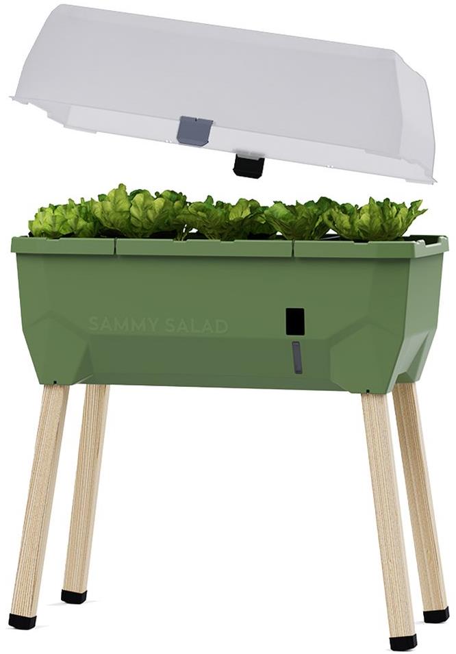 Gusta Garden SAMMY SALAD samozavlažovací kvetináč s vekom, tmavozelený