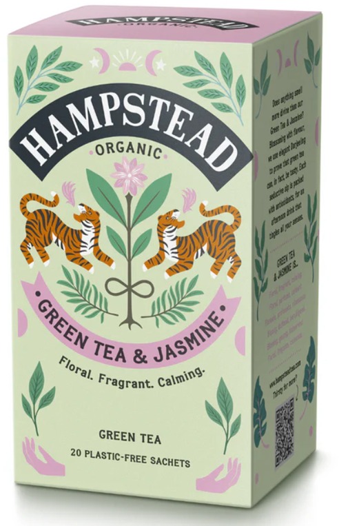 Hampstead Tea BIO Zelený čaj s jazmínom a bergamotom 20 ks