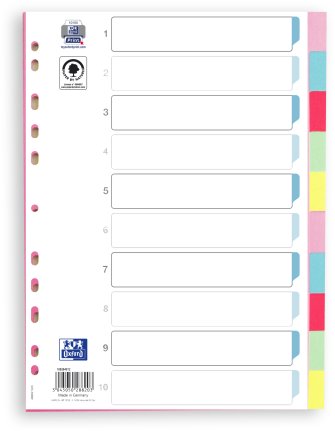 OXFORD A4, 10 dielov, mix pastelových farieb