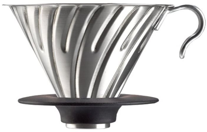 Hario Dripper V60-02, oceľový so silikónovou základňou
