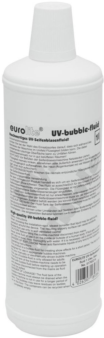 Eurolite UV „Bubble“ náplň do výrobníka bublín modrá, 1 l