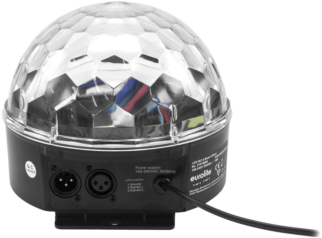 Eurolite LED Half Ball 6× 1 W RGBAW DMX, lúčový efekt