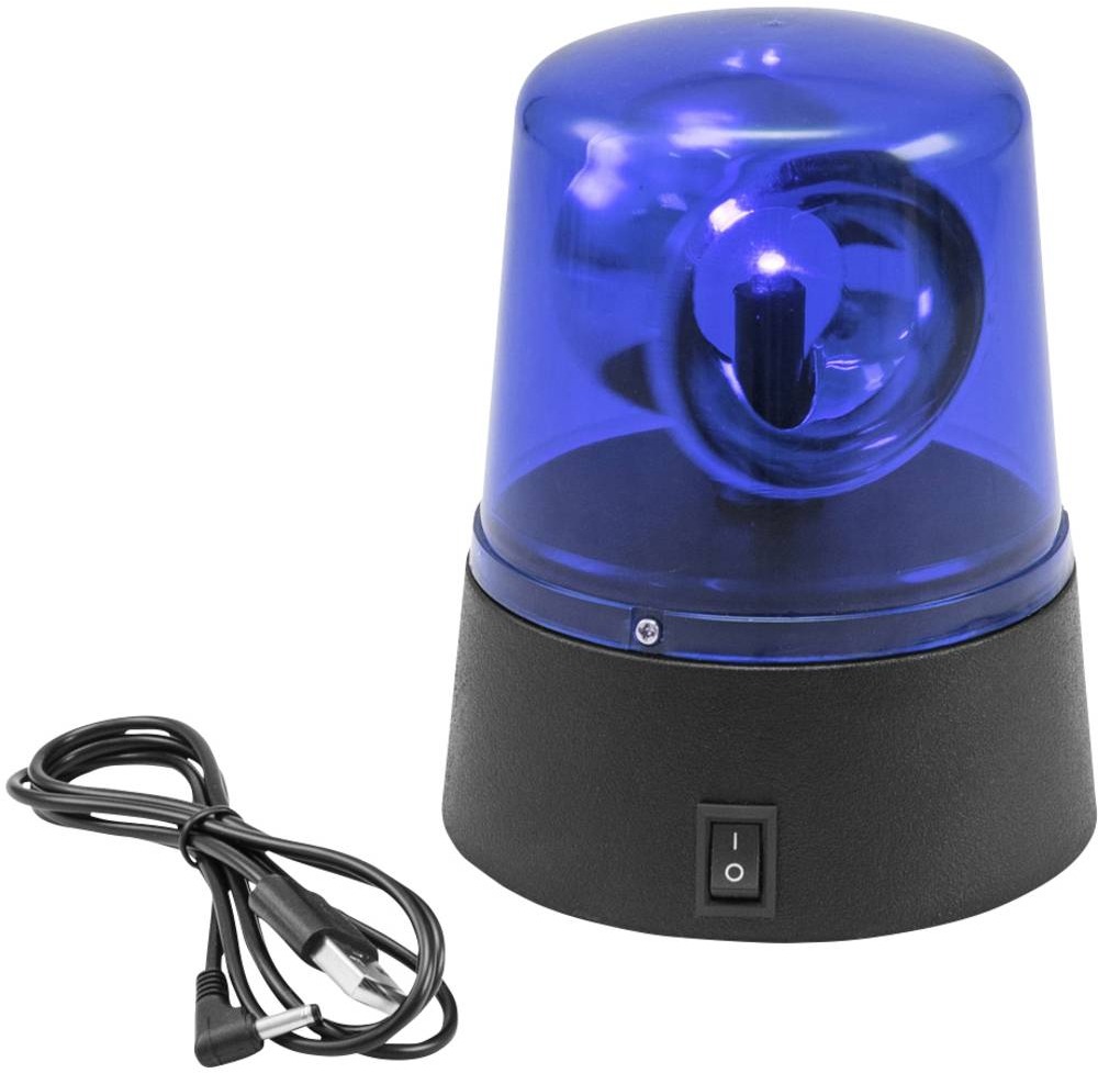 Eurolite LED mini policajný maják modrý, USB/Batéria
