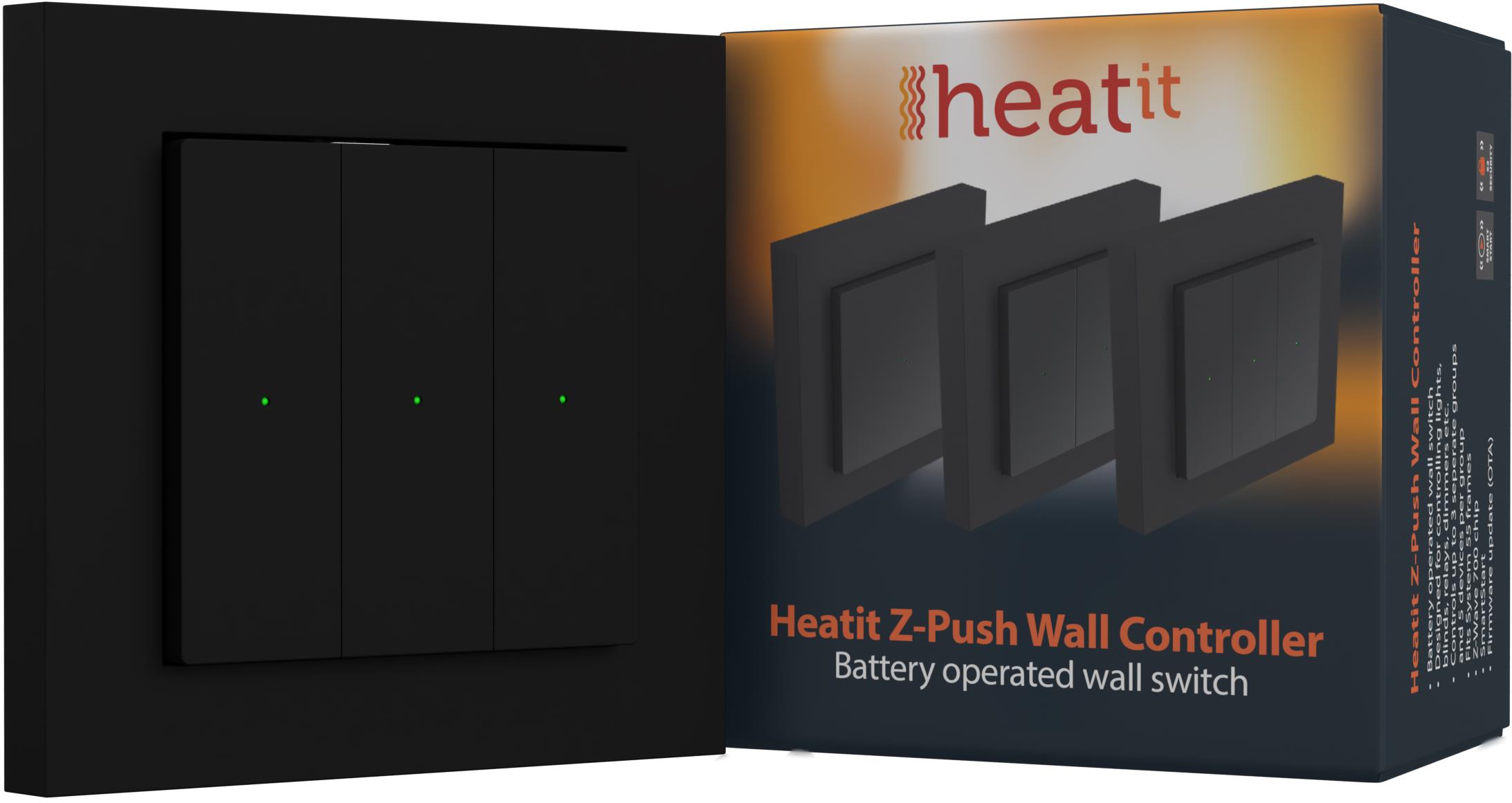 HEATIT Z-Push Wall Controller Black RAL 9011