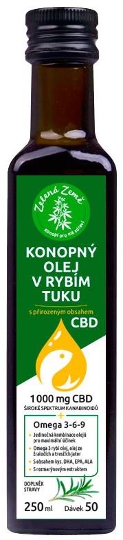 Zelený Zem Konopný olej v rybom tuku s CBD 250 ml