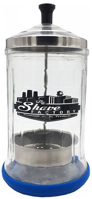 THE SHAVE FACTORY Sklenená nádoba na dezinfekciu 0,6 l