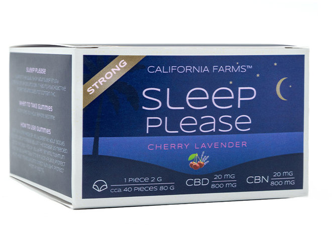 California Farms Sleep please Želé STRONG, 800 mg CBD, 800 mg CBN