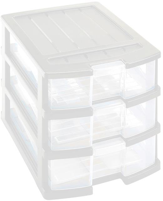 HEIDRUN Regál 34 × 25 × 23,5 cm 3 zásuvky biely, plast