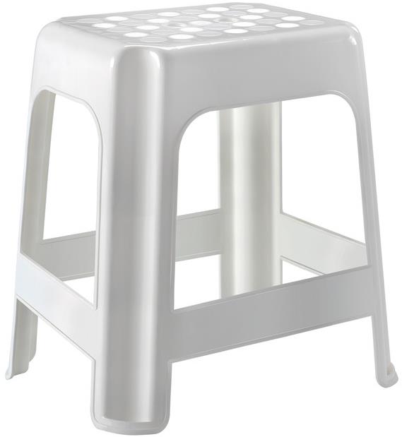 HEIDRUN Stolička do kúpeľne biela nosnosť 100 kg, plast