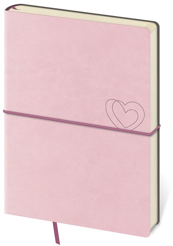 Helma Zápisník Flexio Light Rose – bodkovaný L, 14,5 × 20,5 cm