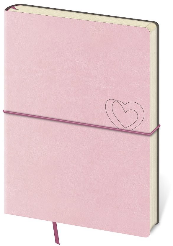 Helma Zápisník FLEXIO linajkový, light rose, 14,5 × 20,5 cm