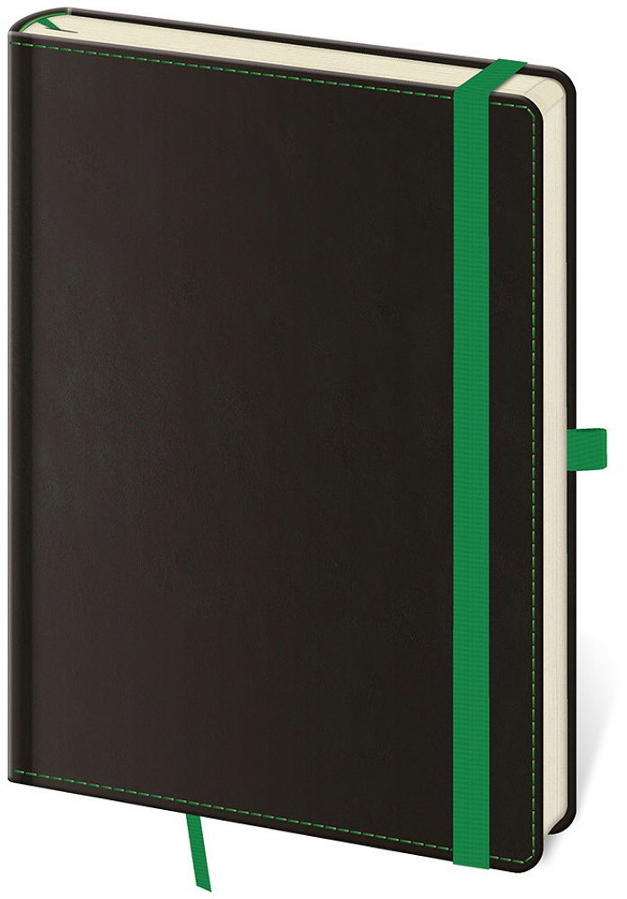 Helma 365 Zápisník bodkovaný, black green, 14,5 × 20,5 cm