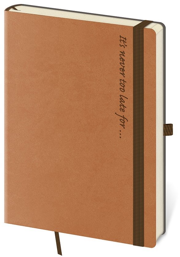Helma 365 Zápisník Flexies text, linajkový, brown, 14,5 × 20,5 cm