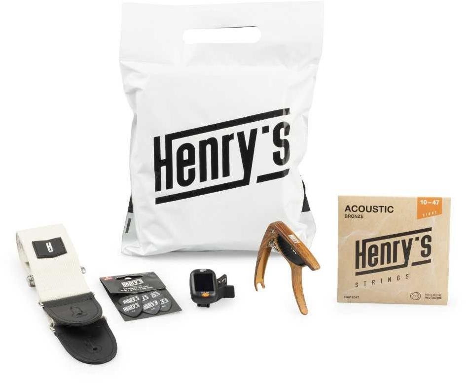 Henry's Acoustic pack – struny, kapodaster, ladička, brnkadlá, popruh