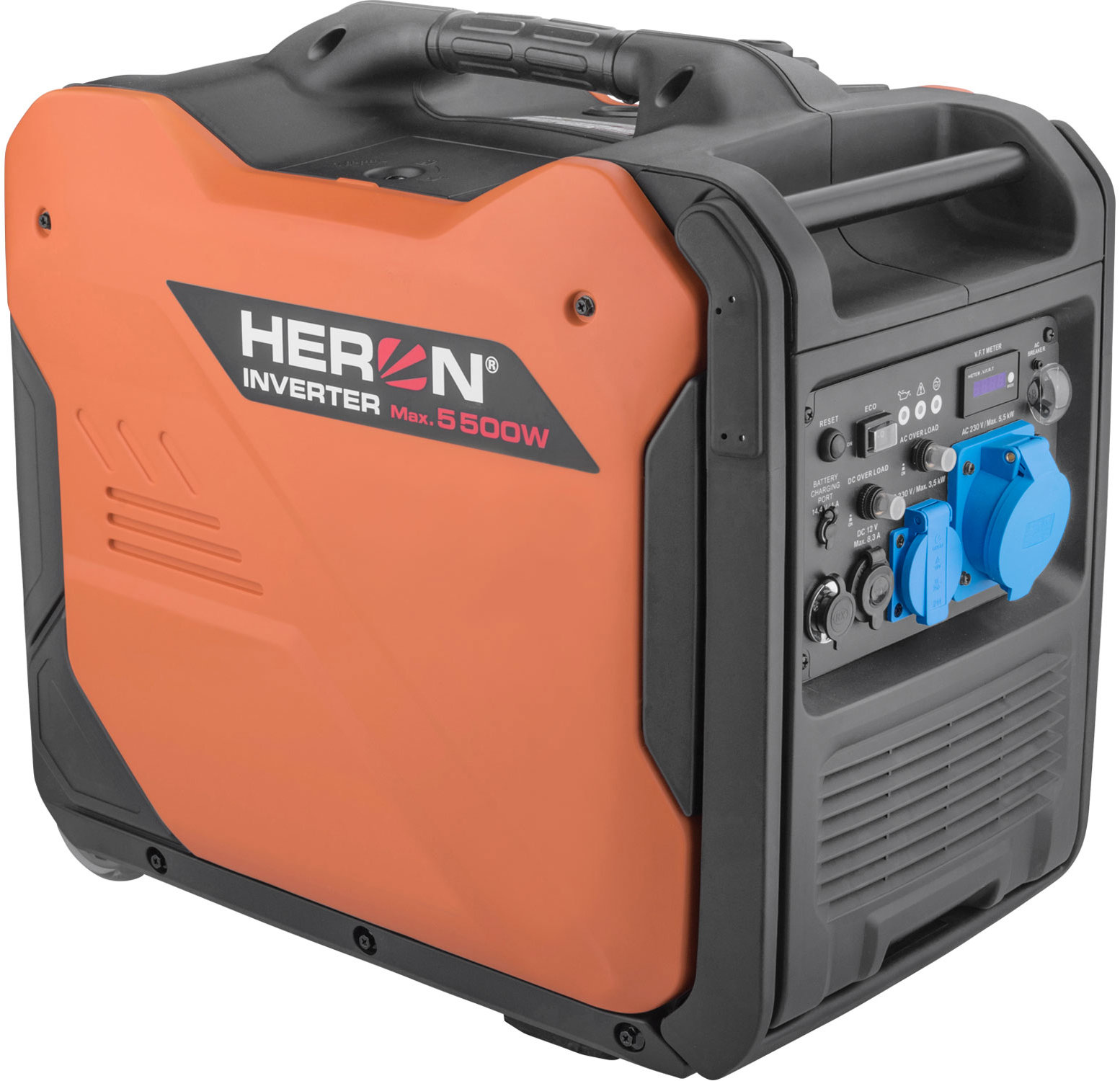 HERON Digitálna invertorová elektrocentrála 5,5 kW, el. štart, DO, ATS ready, podvozok