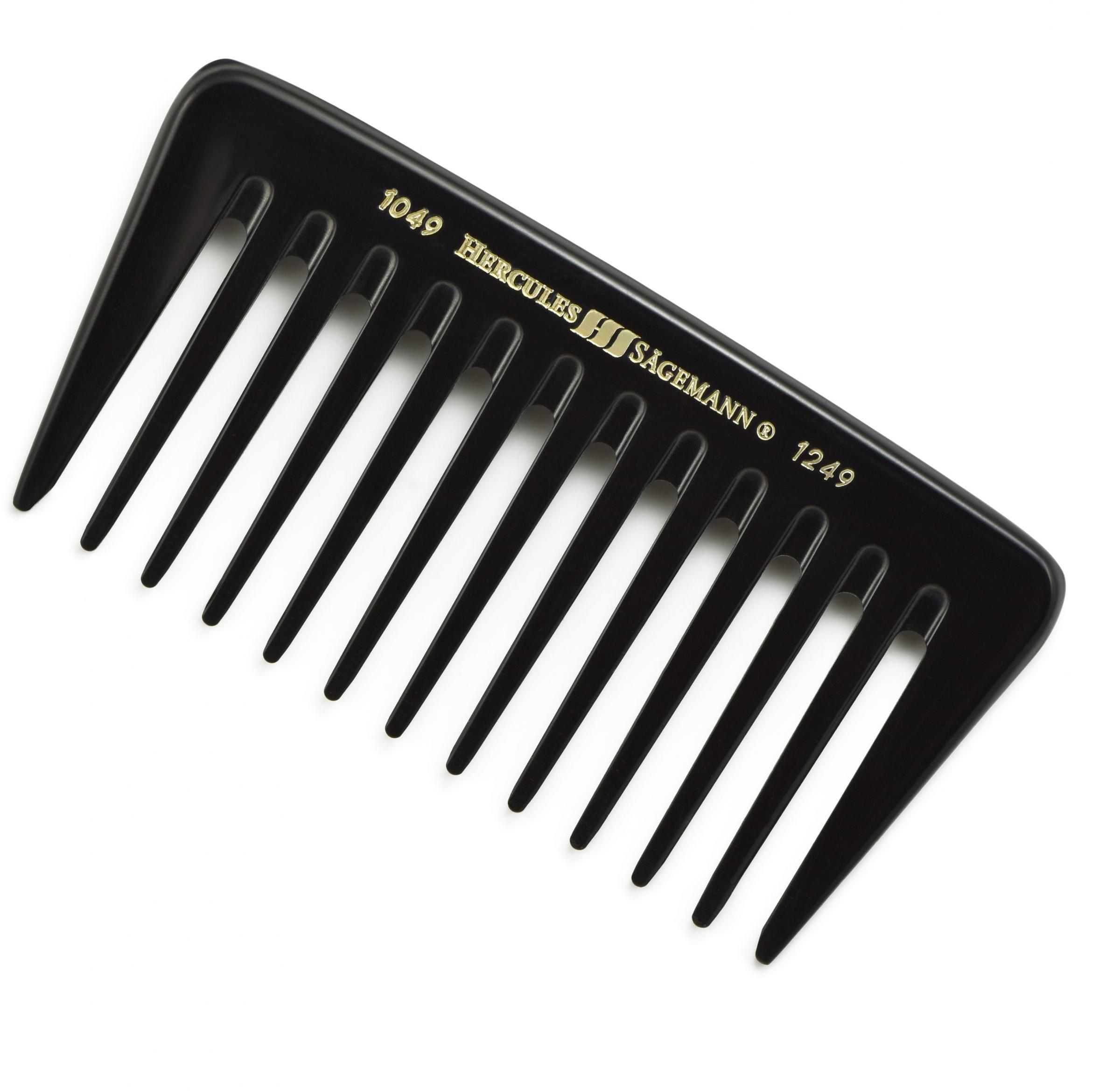 Hercules Sägemann Ebonite hrubý Afro/Detangling hrebeň – 1049-1249 skákacie kučery