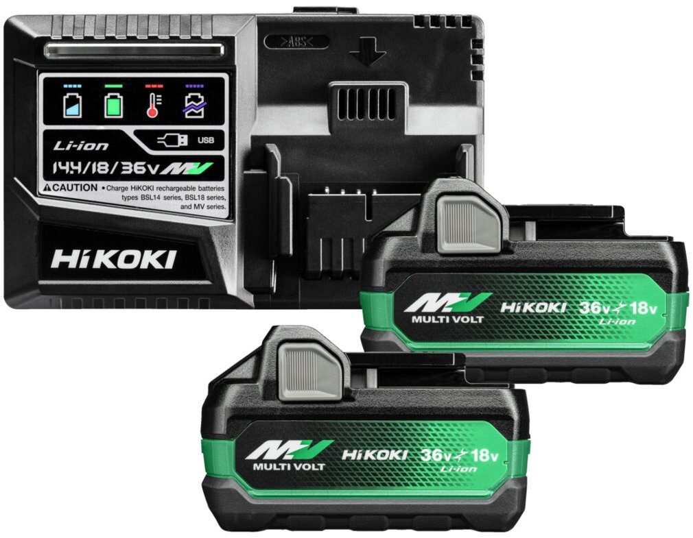 HIKOKI 2× Akumulátor 36 V/2,5 Ah a Rýchlonabíjačka UC18YSL3WHZ